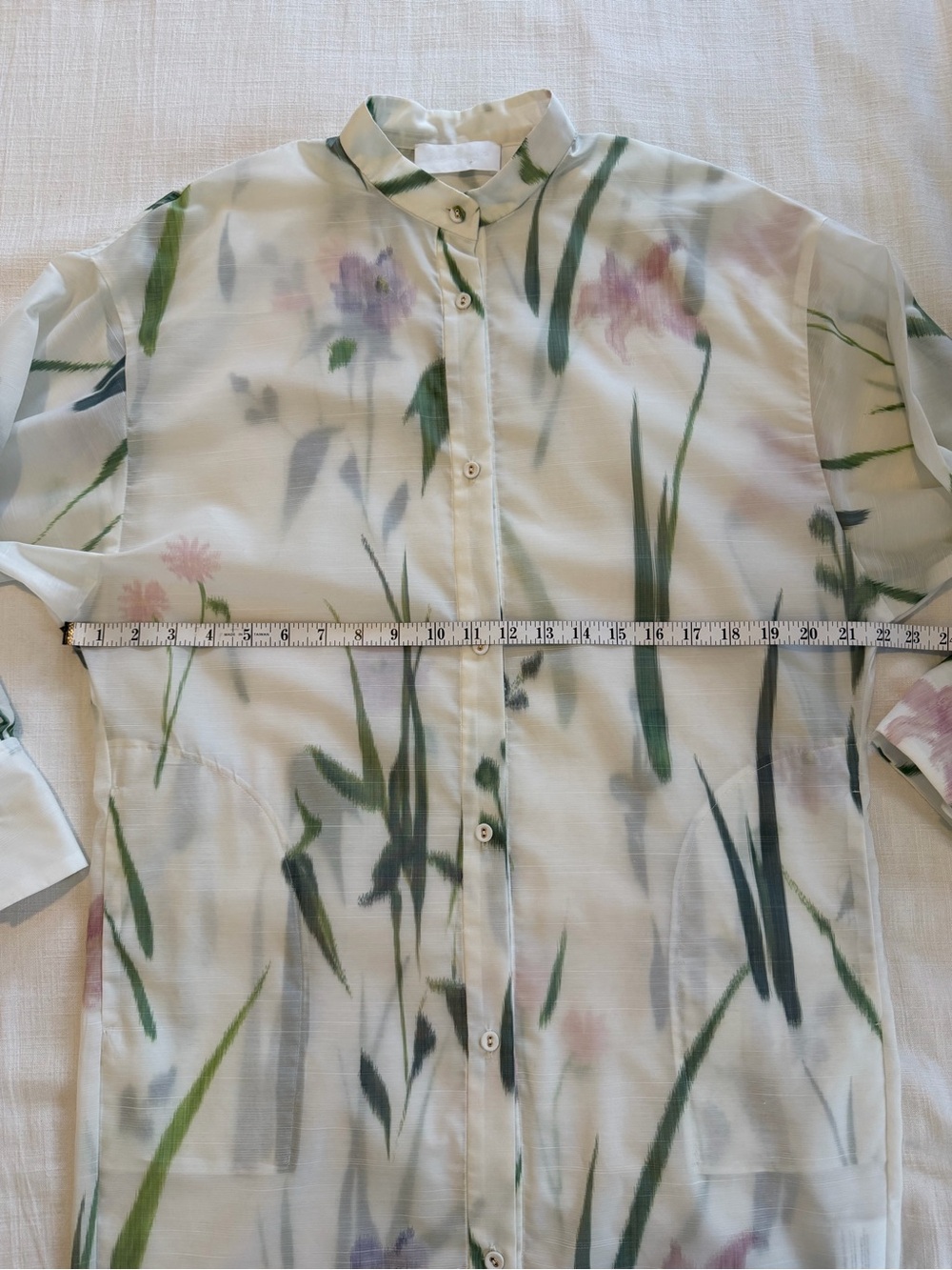 Mame Kurogouchi Sheer Floral Button Front Dress Size 2 - Picture 15 of 15